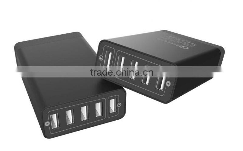 Newly arrival qc 2.0 charger 75% faster charging speed multi usb charger 8A 40W for mobile phone tablet