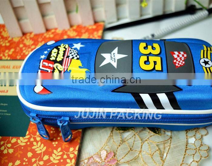 Assorted color cute car shape eva pencil case with zipper
