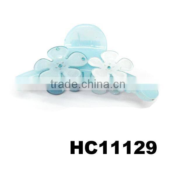 jeweled plastic flower ponytail claw hair ornament wholesale china