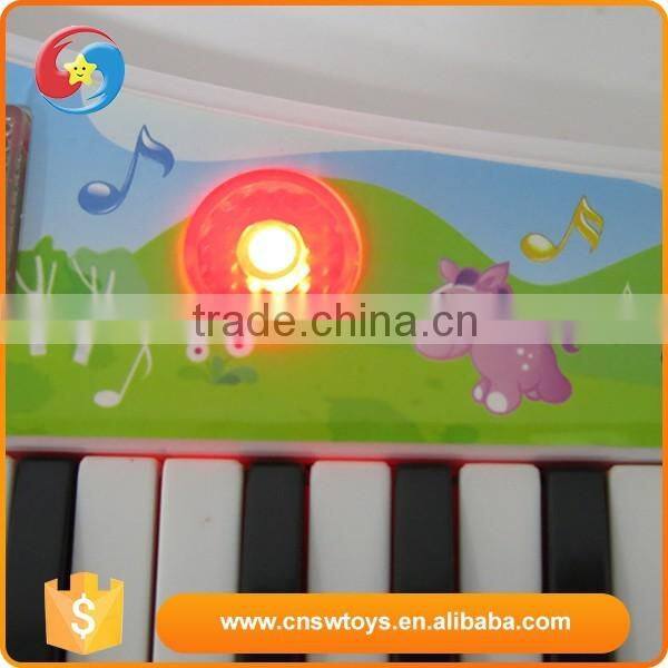 Electronic bo educational cartoon multifunction plastic toy music keyboard instrument with light