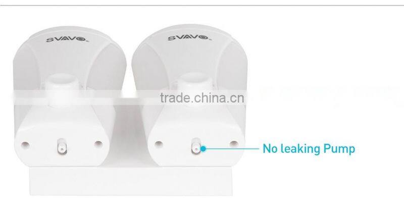 Manual lotion liquid wall mounted double plastic bathroom shampoo soap dispenser V-4701-2