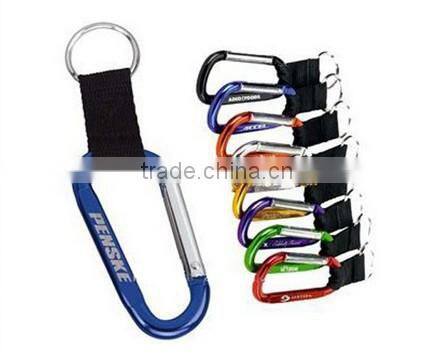 Wholesale Aluminium Carabiner with Lanyard and Keyring