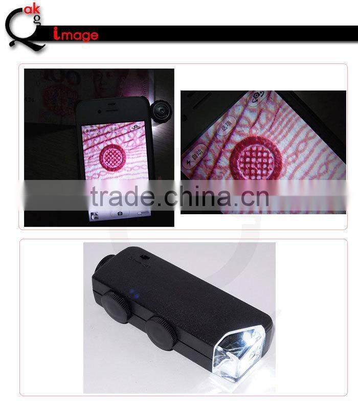 button cell powered led light zoom microscope 60-100x zooming magnification digital loupe microscope