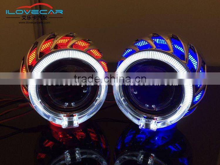Best quality Angel eyes headlight kit , led round hid xenon projector lens
