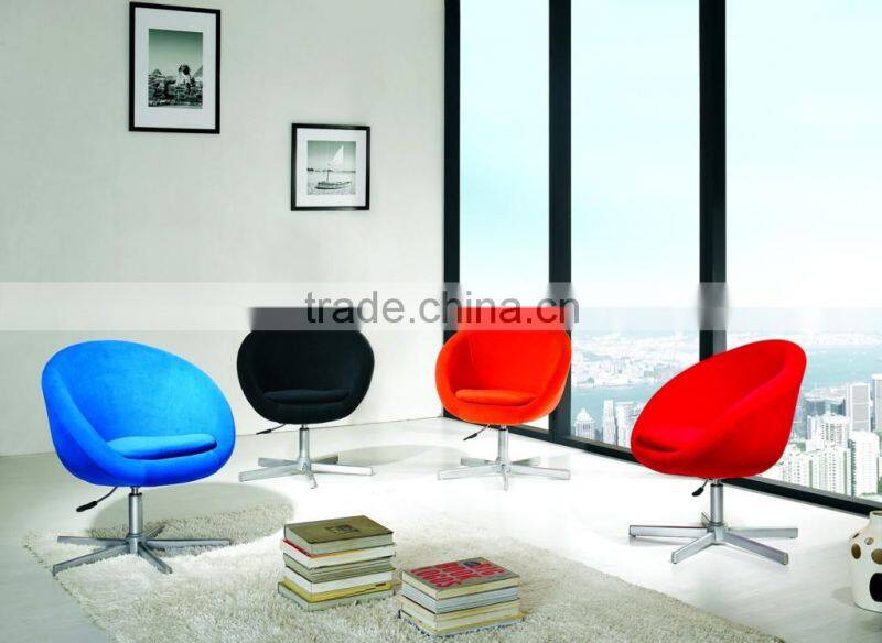 Easy style color fiber upholstered soft swivel leisure Chair