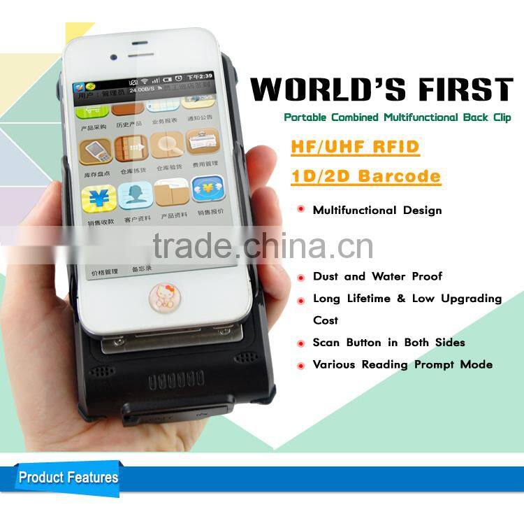 2015 NEW Portable 1D 2D Android Bluetooth RFID Reader for Tablet and All Phones