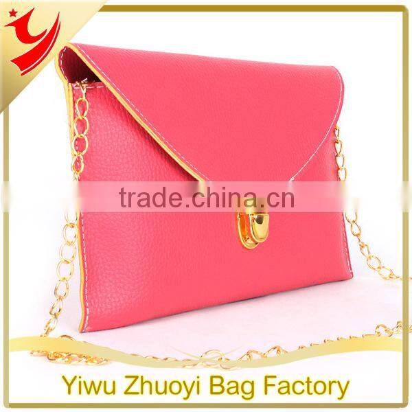 PU and Polyester Material Women Hand Bag/ Clutch Bags/Envelope Fashion with Train