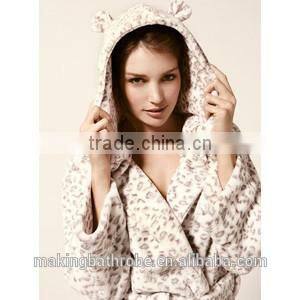 Lux Women's Microfleece Printed bathrobe woman sex with animal Robe