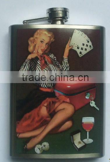 The new retro girl stainless steel hip flask