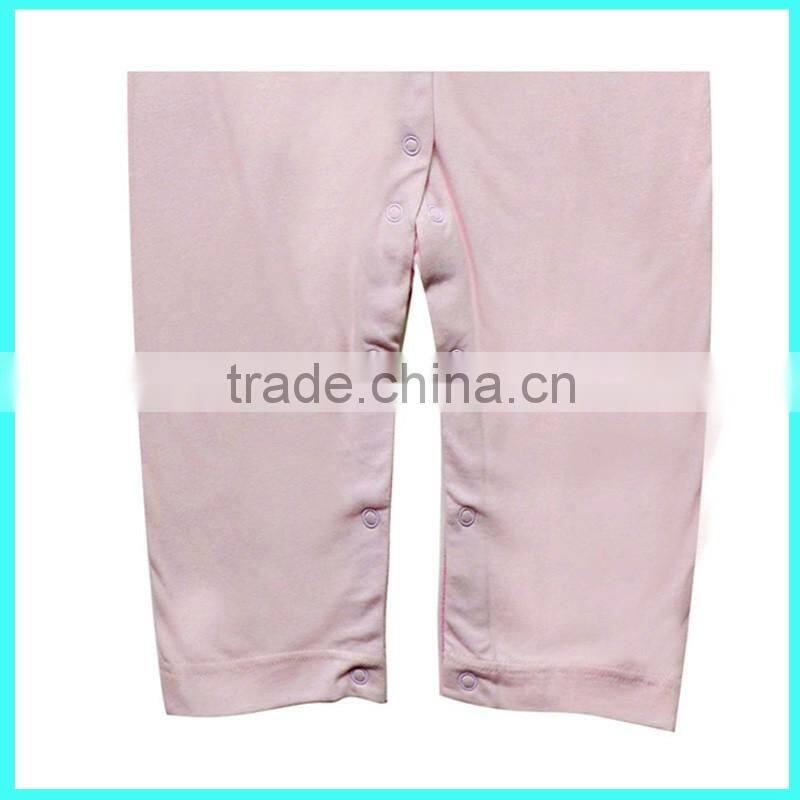 Wholesale infant pink cute & soft long sleeve solid colour baby romper