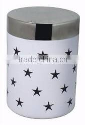 Stainless Steel Coloured Canister Star Design