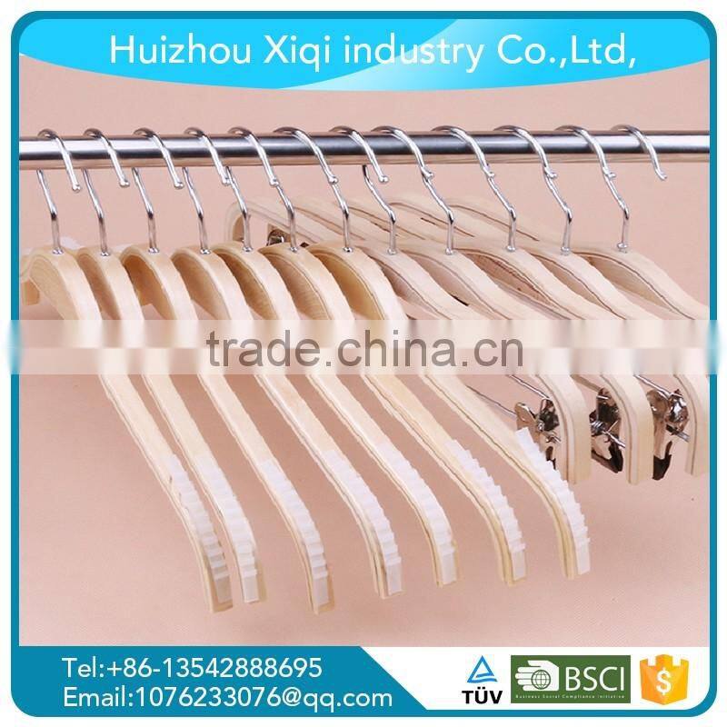 Non-slip wooden hangers for clothes