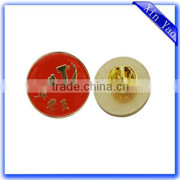 High quality gold plating custom heart shaped enamel bronze badge