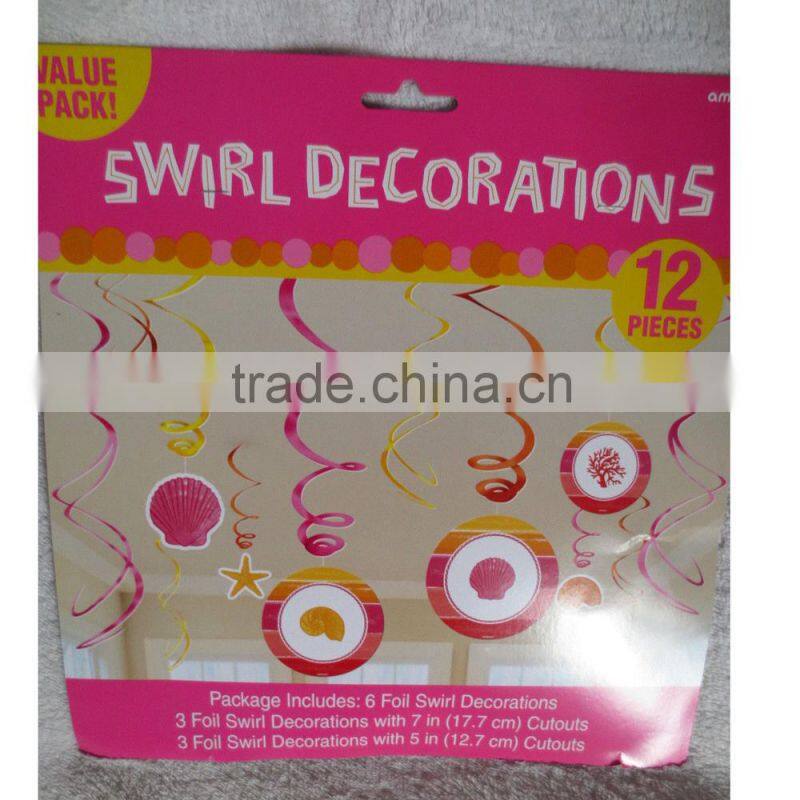Basketball Sports 12pcs Hanging Swirl Decorations Birthday Party Supplies