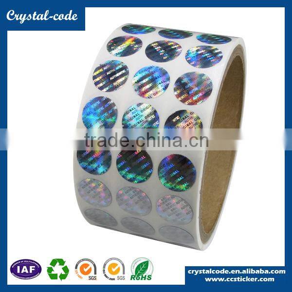 Custom printed self adhesive scratch off hologram sticker
