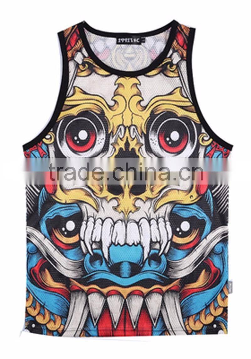 Gold supplier Gym Tank Top/ Custom Printed Stringers vest/ T-Back Singlets