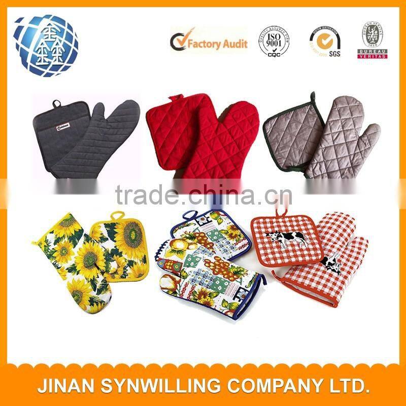 2pcs kitchen Textile sets Ovem mitt and pot holder insulated gloves set