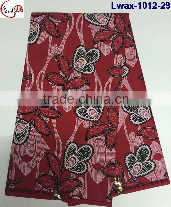 Lwax-1012-29 hot sells African Nigeria style flower pattern wholesale african wax fabric