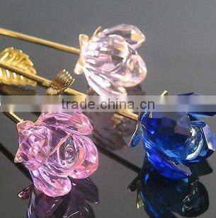 crystal glass rose for gift decoration flower