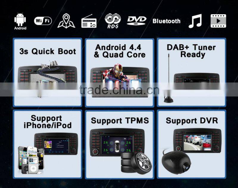 Ownice C300 quad core dvd multimedia For Mercedes Benz R Class R350 support Bluetooth stereo steering wheel control