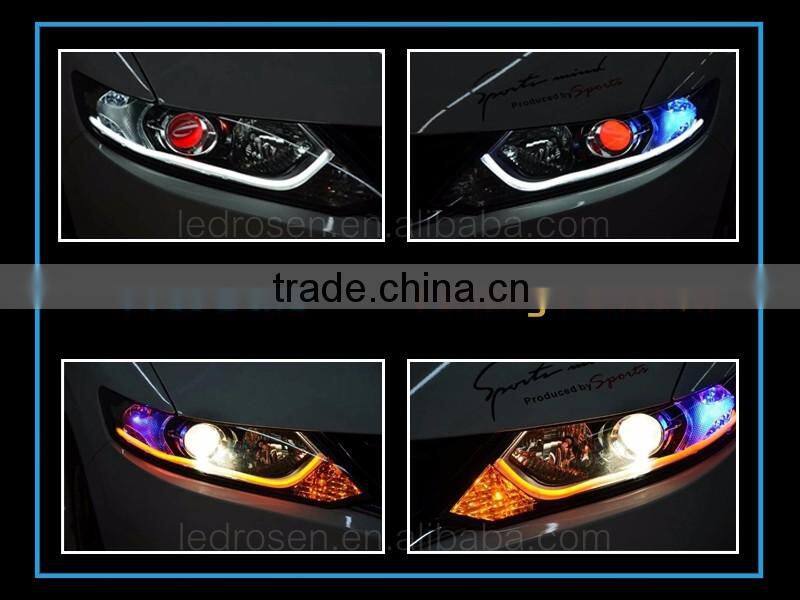 Dual Color White-Amber Car Switchback LED Tube Strip Light DRL Daytime Running Light Flex DRL 30cm 45cm 60cm 90cm