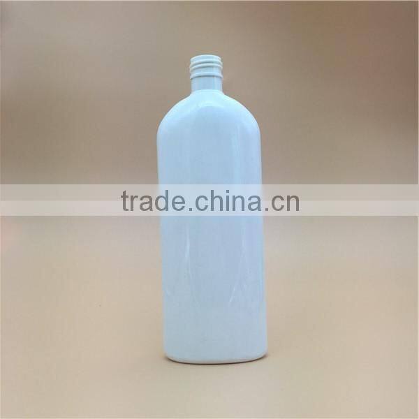 350ml white flat pet plastic bottles wholesale for shampoo hair mask