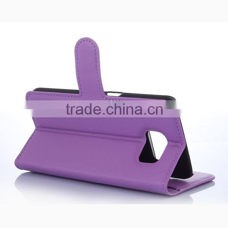 High Quality Leather Holster Card Wallet Folio Stand Flip Case Cover for Samsung GALAXY S6 edge