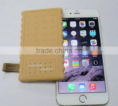 2015 rechargeable ultra thin 4000mah cookie power bank for us market