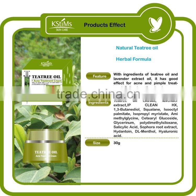 Natural herbal formula Tea tree oil Anti Acne and pimple treatment cream