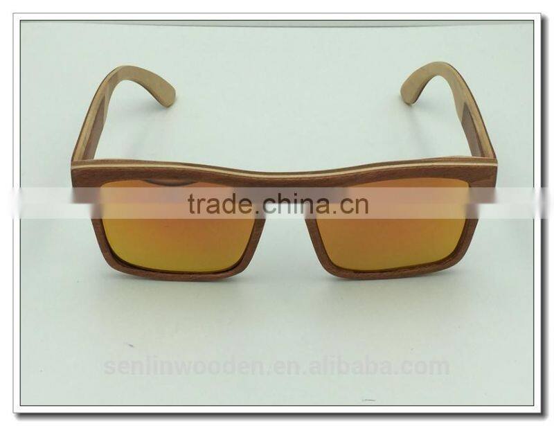 Eco-friendly Handmade Skateboard Wooden Sunglasses Sunglasses Fashion Design Bamboo Sunglasses Polarized Lenses