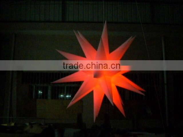 blue pink glowing inflatable funky star