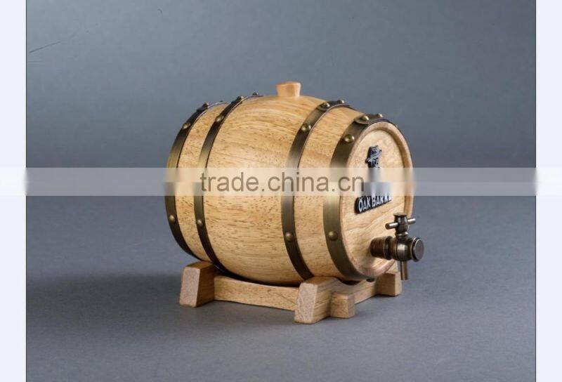 portable new style wooden barrel drinks dispenser