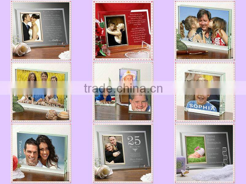 Popular Etched Bridesmaid Glass Picture Frame For Wedding Souvenir
