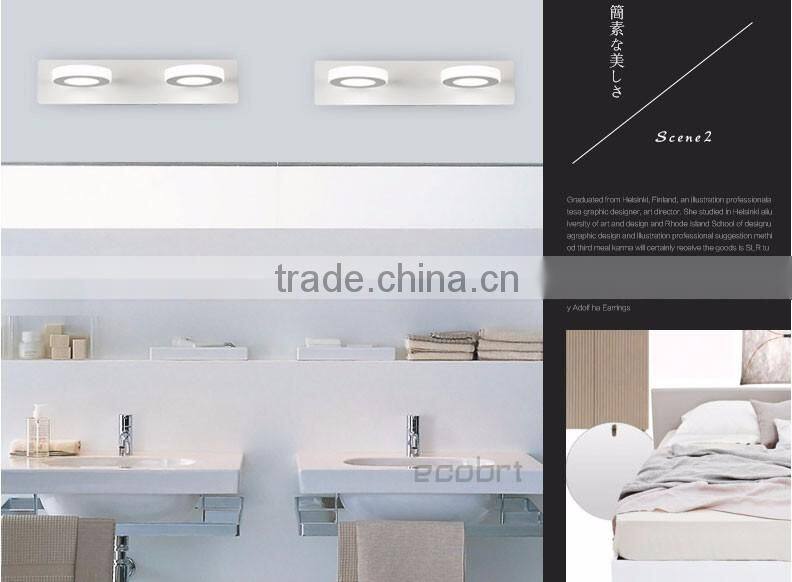 Factory wholesale modern decorative led wall lamp 6w 31cm long for hotel bathroom light 100-240V AC JUSHENG