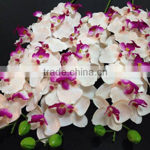 faux flower home decoration Orchid (10 head, 2 fruit) fabric artificial orchid