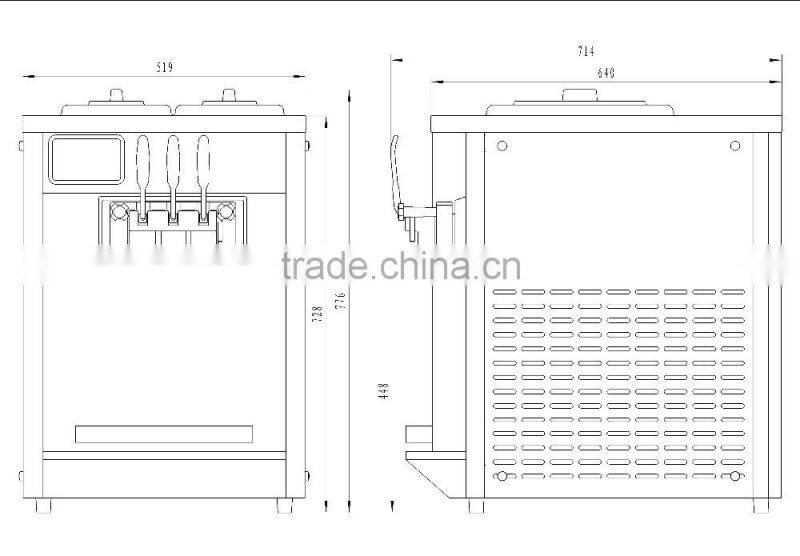 BQL-808-1 1.7 kw High Power Table Top Soft Serve Making Machine