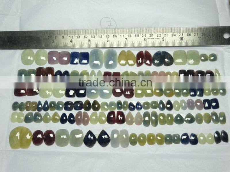 Multi Sapphire Rose Cut Gemstone Irregular shape