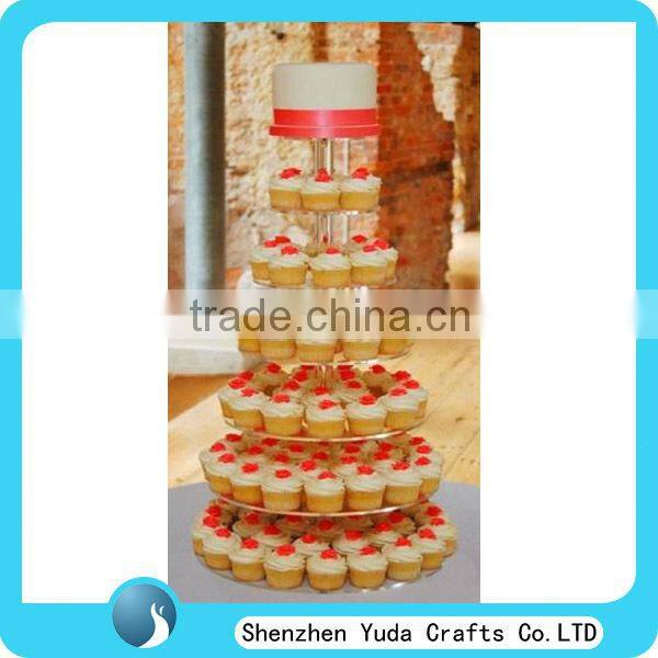 7 tier acrylic wedding cake tower stands, round clear cupcake display shelves, party cupcake stand