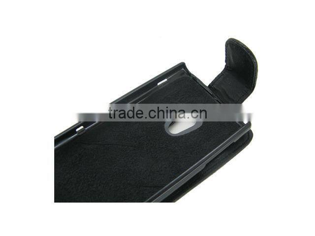 Flip Leather Case with Carbon Fiber for sony ericsson X10