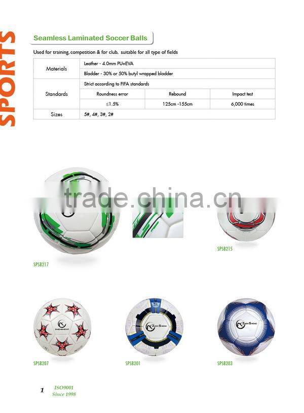 Laminated standard soccer ball