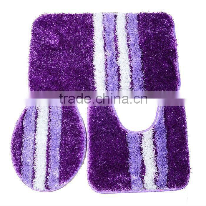 100%Polyester Shaggy 3PCS Bath Mats Set With Modern Design