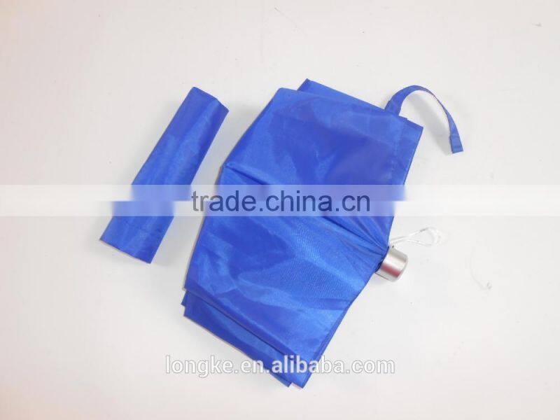 regular blank fold umbrella 3 folding light blue umbrella