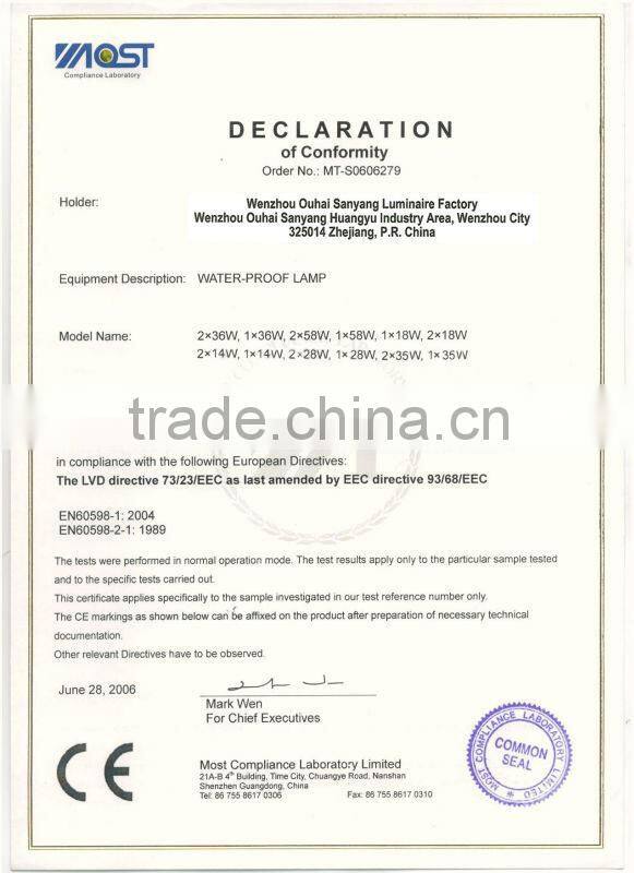 ip65 waterproof lighting fixture led,opal cover