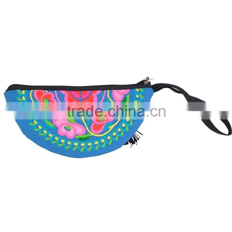 Chinese traditional wallet&purse Cheap embroidery wallet semi shape