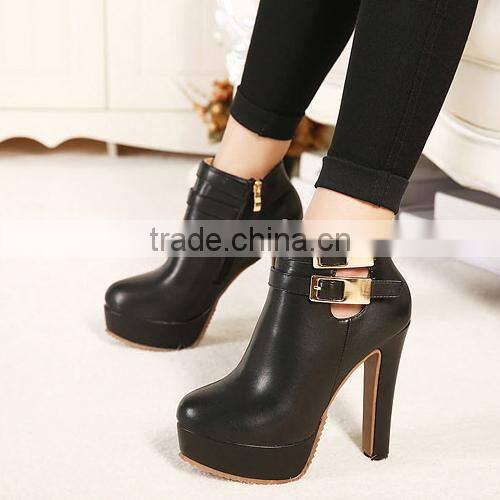 2016 Wholesale women ankle boots comfortable chunky heel boots PM3168