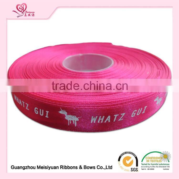 Wholesale polyester satin ribbon wedding decoration wedding invitation card ribbon with custom logo