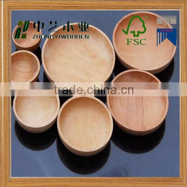 Antique design acacia hardwood natural bamboo wood salad bowl wholesale