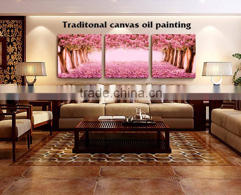 new designs flowers of glass painting with canvas print of home decor for livingroom