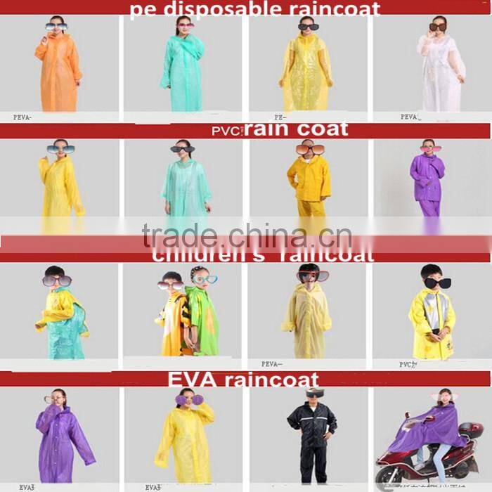Rain Plastic PE Rain Poncho/ Disposable raincoats