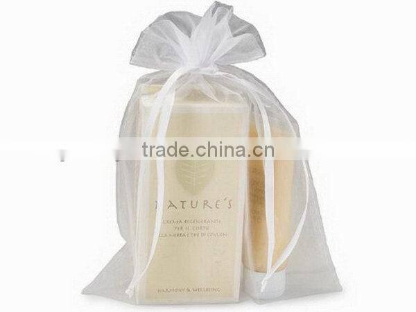 Customized best selling tissue organza draw string gift pouch